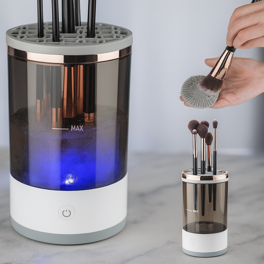 Automatische make-up borstel reiniger
